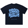 Proud Muslim Oversized Tee | Navy Blue