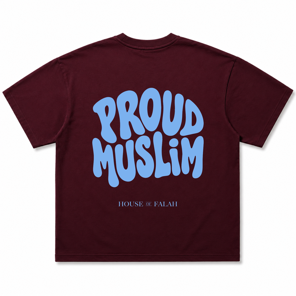 Proud Muslim Oversized Tee | Maroon