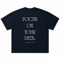 Focus On Deen Oversized Tee | Navy Blue