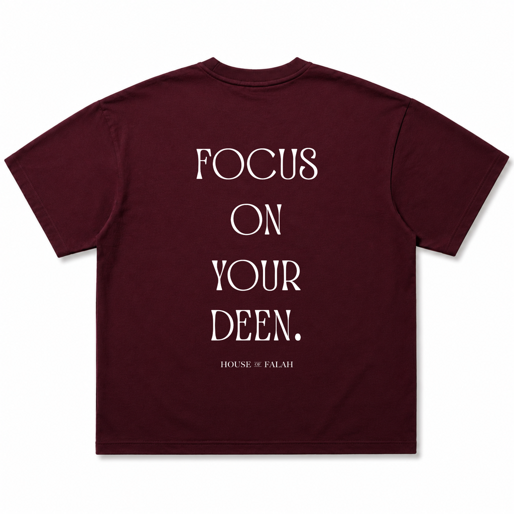 Focus On Deen Oversized Tee | Maroon